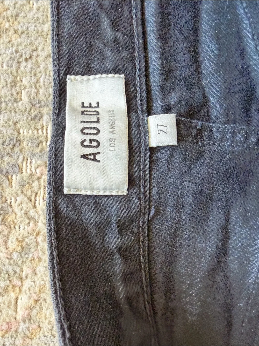 Agolde Black Relaxed Denim Shorts